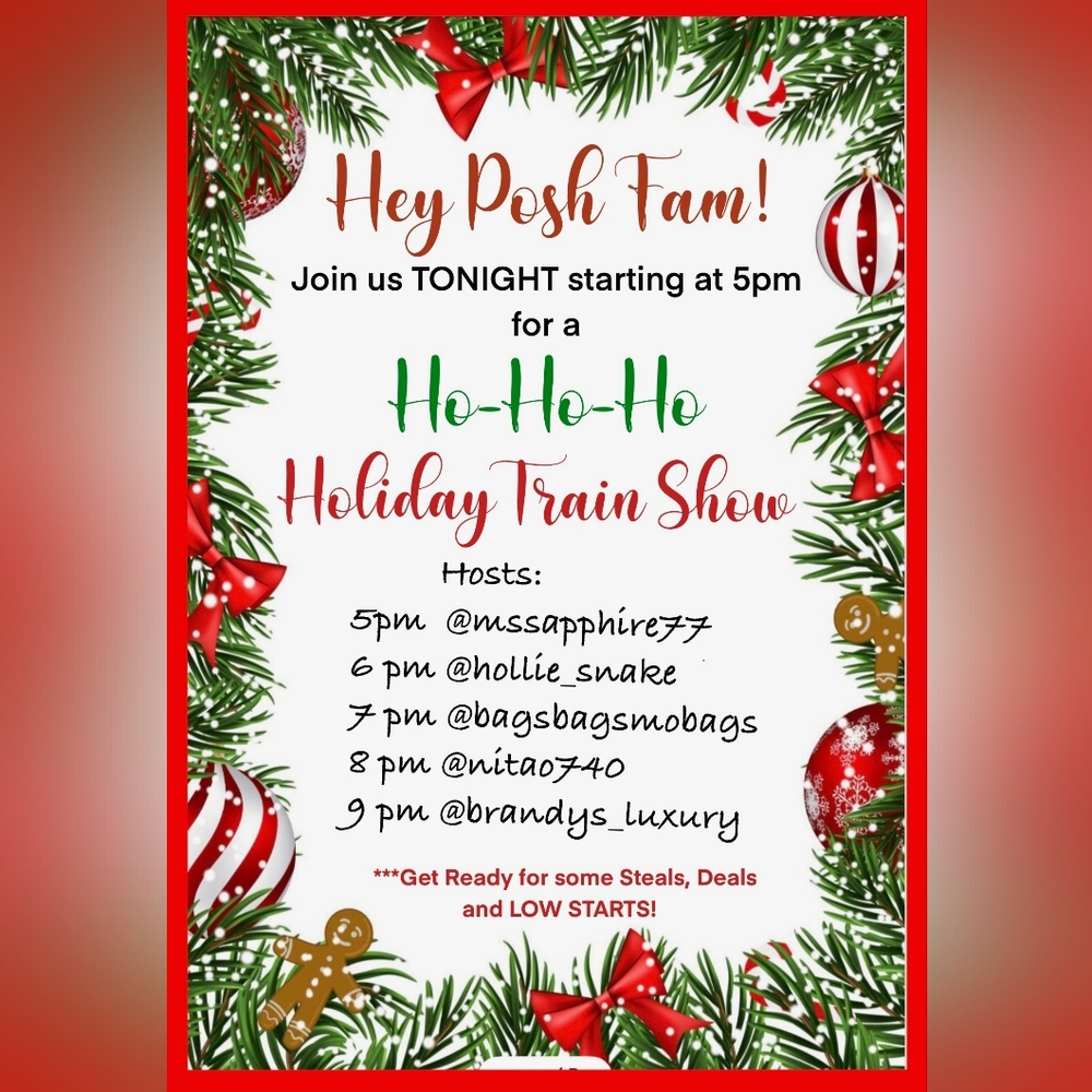 Festive Holiday Train Show Invitation